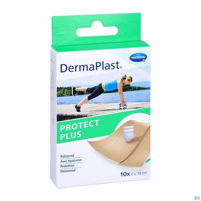 Sie sehen eine Packung Dermaplast Protect 6x 10cm 10st, Produktbild: 03 Dermaplast Protect 6x 10cm 10st, A-Nr.: 3047232 - 03