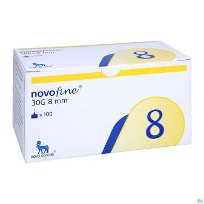 Sie sehen eine Packung Injektionsspritzen U.zubeh. Insulin Novofine Pen-nadeln 31g 0,30x 8mm L5 36 100st, Produktbild: 04 Injektionsspritzen U.zubeh. Insulin Novofine Pen-nadeln 31g 0,30x 8mm L5 36 100st, A-Nr.: 2699582 - 04
