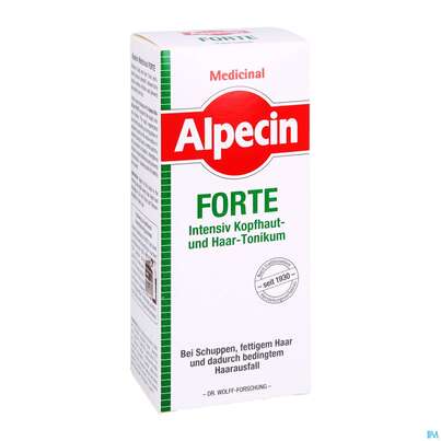 Sie sehen eine Packung Alpecin Medizinal Forte Intensiv Kopfhaut- und Haartonikum 200ml, 200 Milliliter, Produktbild: 03 Alpecin Medizinal Forte Intensiv Kopfhaut- und Haartonikum 200ml, 200 Milliliter, A-Nr.: 5001636 - 03