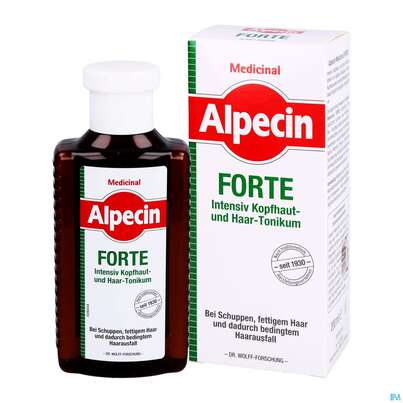 Sie sehen eine Packung Alpecin Medizinal Forte Intensiv Kopfhaut- und Haartonikum 200ml, 200 Milliliter, Produktbild: 04 Alpecin Medizinal Forte Intensiv Kopfhaut- und Haartonikum 200ml, 200 Milliliter, A-Nr.: 5001636 - 04