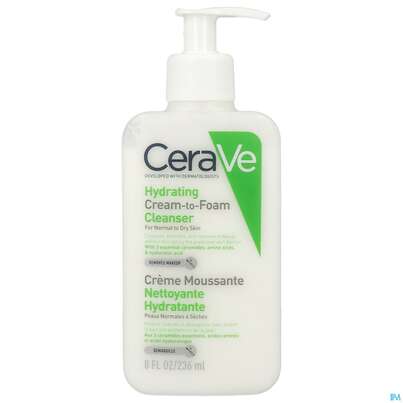 Sie sehen eine Packung CeraVe Creme-zu-Schaum Reinigung, 236 Milliliter, Produktbild: 03 CeraVe Creme-zu-Schaum Reinigung, 236 Milliliter, A-Nr.: 5381969 - 03