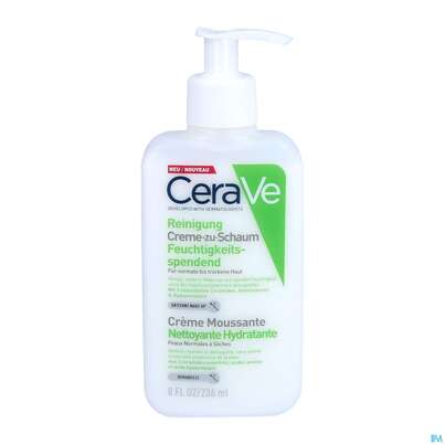Sie sehen eine Packung CeraVe Creme-zu-Schaum Reinigung, 236 Milliliter, Produktbild: 06 CeraVe Creme-zu-Schaum Reinigung, 236 Milliliter, A-Nr.: 5381969 - 06