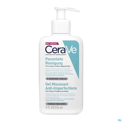 Sie sehen eine Packung CeraVe Porentiefe Reinigung, 236 Milliliter, Produktbild: 03 CeraVe Porentiefe Reinigung, 236 Milliliter, A-Nr.: 5672945 - 03