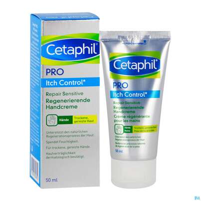 Sie sehen eine Packung Cetaphil Pro ItchControl Repair Sensitive Handcreme, 50 Milliliter, Produktbild: 04 Cetaphil Pro ItchControl Repair Sensitive Handcreme, 50 Milliliter, A-Nr.: 4778788 - 04