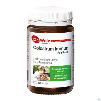 Sie sehen eine Packung Colostrum Kapseln Immun Dr.wolz Nr 60572 125st, Produktbild: 04 Colostrum Kapseln Immun Dr.wolz Nr 60572 125st, A-Nr.: 3137509 - 04