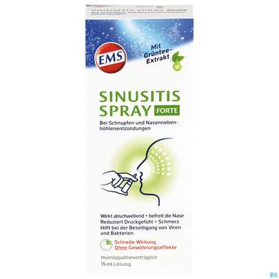 Sie sehen eine Packung EMS NA-SPRAY SINUSITIS FTE, 15 Milliliter, Produktbild: 01 EMS NA-SPRAY SINUSITIS FTE, 15 Milliliter, A-Nr.: 4535850 - 01