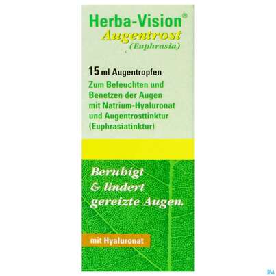Sie sehen eine Packung Augentropfen Herba-vision Augentrost 15ml, Produktbild: 01 Augentropfen Herba-vision Augentrost 15ml, A-Nr.: 3829644 - 01