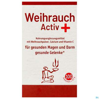 Sie sehen eine Packung WEIHRAUCH ACTIV +HWS TBL, 100 Stück, Produktbild: 01 WEIHRAUCH ACTIV +HWS TBL, 100 Stück, A-Nr.: 1848502 - 01
