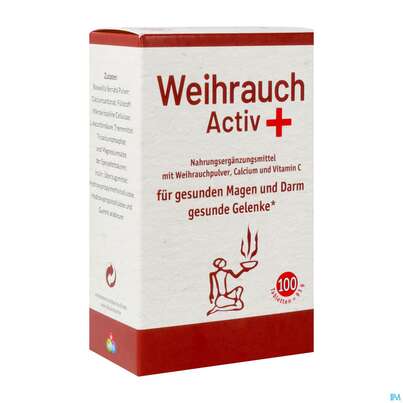 Sie sehen eine Packung WEIHRAUCH ACTIV +HWS TBL, 100 Stück, Produktbild: 02 WEIHRAUCH ACTIV +HWS TBL, 100 Stück, A-Nr.: 1848502 - 02