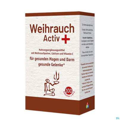 Sie sehen eine Packung WEIHRAUCH ACTIV +HWS TBL, 100 Stück, Produktbild: 03 WEIHRAUCH ACTIV +HWS TBL, 100 Stück, A-Nr.: 1848502 - 03