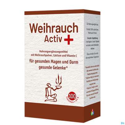 Sie sehen eine Packung WEIHRAUCH ACTIV +HWS TBL, 100 Stück, Produktbild: 04 WEIHRAUCH ACTIV +HWS TBL, 100 Stück, A-Nr.: 1848502 - 04