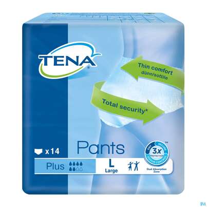 Sie sehen eine Packung Inkontinenz Tena Pants Plus L 791230 14st, Produktbild: 04 Inkontinenz Tena Pants Plus L 791230 14st, A-Nr.: 2394701 - 04