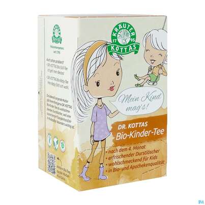Sie sehen eine Packung Dr. Kottas Bio-Kinder-Tee, 20 Stück, Produktbild: 02 Dr. Kottas Bio-Kinder-Tee, 20 Stück, A-Nr.: 3886518 - 02