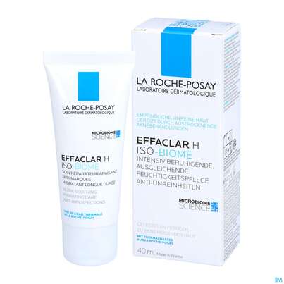 Sie sehen eine Packung La Roche-Posay Effaclar H Iso-Biome ausgleichende Feuchtigkeitspflege, 40 Milliliter, Produktbild: 04 La Roche-Posay Effaclar H Iso-Biome ausgleichende Feuchtigkeitspflege, 40 Milliliter, A-Nr.: 5593832 - 04