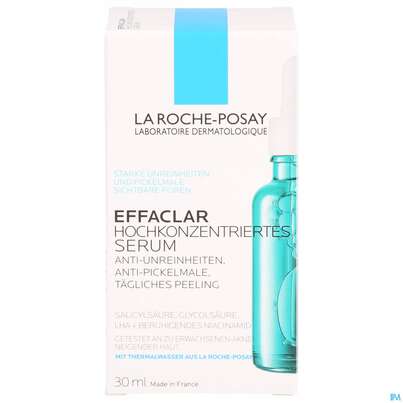 Sie sehen eine Packung La Roche-Posay Effaclar hochkonzentriertes Serum, 30 Milliliter, Produktbild: 01 La Roche-Posay Effaclar hochkonzentriertes Serum, 30 Milliliter, A-Nr.: 5342604 - 01