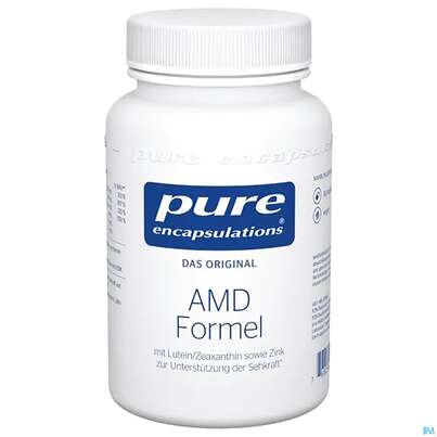 Sie sehen eine Packung Pure Encapsulations AMD Formel, 60 Stück, Produktbild: 01 Pure Encapsulations AMD Formel, 60 Stück, A-Nr.: 4171419 - 01