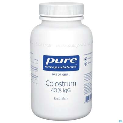 Sie sehen eine Packung Pure Encapsulations Colostrum 40 % IgG, 90 Stück, Produktbild: 01 Pure Encapsulations Colostrum 40 % IgG, 90 Stück, A-Nr.: 3798990 - 01