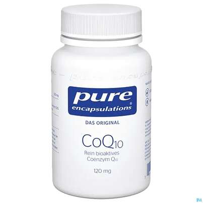 Sie sehen eine Packung Pure Encapsulations Coenzym Q10 120mg , 60 Stück, Produktbild: 01 Pure Encapsulations Coenzym Q10 120mg , 60 Stück, A-Nr.: 2380490 - 01
