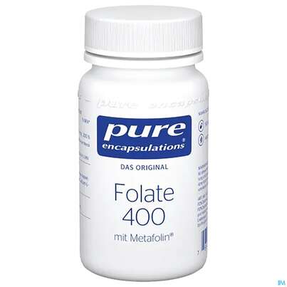 Sie sehen eine Packung Pure Encapsulations Folate 400 + Metafolin, 90 Stück, Produktbild: 01 Pure Encapsulations Folate 400 + Metafolin, 90 Stück, A-Nr.: 3940608 - 01
