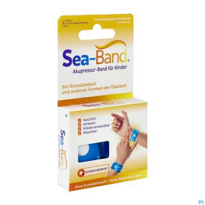 Sie sehen eine Packung Sea-band Akupressurhilfsmittel F Kinder 1x2 2st, Produktbild: 02 Sea-band Akupressurhilfsmittel F Kinder 1x2 2st, A-Nr.: 3126405 - 02