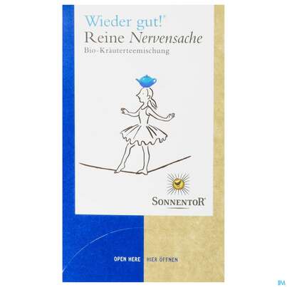 Sie sehen eine Packung Sonnentor Reine Nervensache® Tee, 18 Stück, Produktbild: 01 Sonnentor Reine Nervensache® Tee, 18 Stück, A-Nr.: 3428767 - 01
