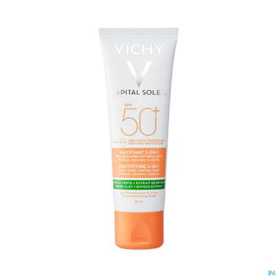 Sie sehen eine Packung VICHY CS 3IN1 MATT LSF50+, 50 Milliliter, Produktbild: 04 VICHY CS 3IN1 MATT LSF50+, 50 Milliliter, A-Nr.: 5232258 - 04