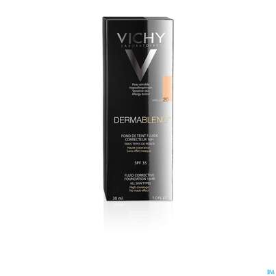 Sie sehen eine Packung VICHY DERMABL.FLUID 20 VANIL, 30 Milliliter, Produktbild: 01 VICHY DERMABL.FLUID 20 VANIL, 30 Milliliter, A-Nr.: 5044203 - 01