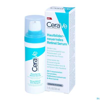 Sie sehen eine Packung CeraVe Hautbilderneuerndes Retinol Serum, 30 Milliliter, Produktbild: 04 CeraVe Hautbilderneuerndes Retinol Serum, 30 Milliliter, A-Nr.: 5672968 - 04