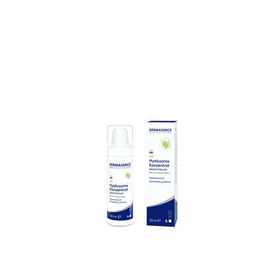 Sie sehen eine Packung Dermasence Hyalusome Konzentrat 30ml, 30 Milliliter, Produktbild: 01 Dermasence Hyalusome Konzentrat 30ml, 30 Milliliter, A-Nr.: 1883450 - 01