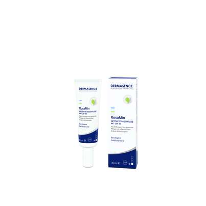 Sie sehen eine Packung DERMASENCE ROSAMIN TPFL.F50+, 30 Milliliter, Produktbild: 01 DERMASENCE ROSAMIN TPFL.F50+, 30 Milliliter, A-Nr.: 4843793 - 01