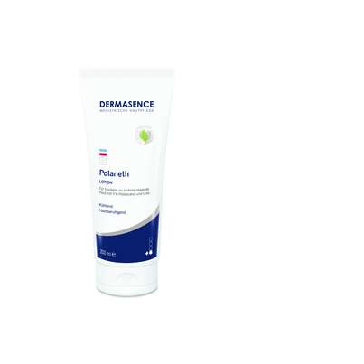 Sie sehen eine Packung Dermasence Polaneth Lotion 200ml, 200 Milliliter, Produktbild: 01 Dermasence Polaneth Lotion 200ml, 200 Milliliter, A-Nr.: 2950160 - 01