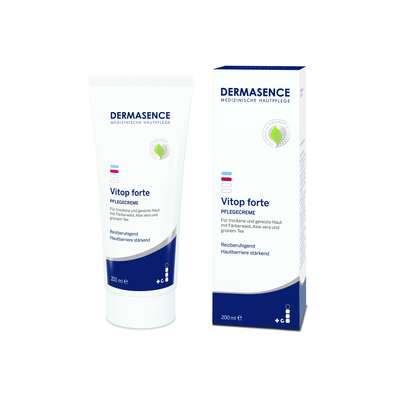 Sie sehen eine Packung Dermasence Vitop forte Pflegecreme, Produktbild: 01 Dermasence Vitop forte Pflegecreme, A-Nr.: 4870784 - 01