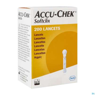 Sie sehen eine Packung Diagnostika U.zubehoer Accu-chek -roche Diabetes Softclix Lanzetten 200st, Produktbild: 02 Diagnostika U.zubehoer Accu-chek -roche Diabetes Softclix Lanzetten 200st, A-Nr.: 1877053 - 02
