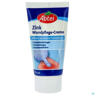Sie sehen eine Packung Zink Wundschutz Creme Abtei 50000 75ml, Produktbild: 01 Zink Wundschutz Creme Abtei 50000 75ml, A-Nr.: 2647800 - 01