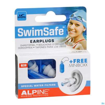 Sie sehen eine Packung ALPINE HEAR PROT SWIMSAFE, 2 Stück, Produktbild: 03 ALPINE HEAR PROT SWIMSAFE, 2 Stück, A-Nr.: 3796270 - 03