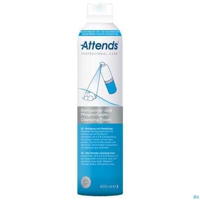 Sie sehen eine Packung Attends/care Pflege Schaum 400ml, Produktbild: 02 Attends/care Pflege Schaum 400ml, A-Nr.: 2067296 - 02