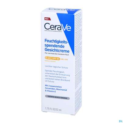 CeraVe Feuchtigkeitsspendende Gesichtscreme mit LSF 50, 52 Milliliter, A-Nr.: 5630935 - 03