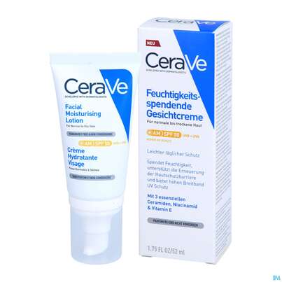 CeraVe Feuchtigkeitsspendende Gesichtscreme mit LSF 50, 52 Milliliter, A-Nr.: 5630935 - 04