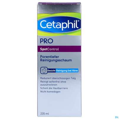 Sie sehen eine Packung Cetaphil Pro SpotControl Reinigungsschaum, 235 Milliliter, Produktbild: 01 Cetaphil Pro SpotControl Reinigungsschaum, 235 Milliliter, A-Nr.: 4841541 - 01