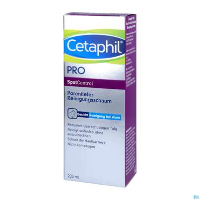 Sie sehen eine Packung Cetaphil Pro SpotControl Reinigungsschaum, 235 Milliliter, Produktbild: 02 Cetaphil Pro SpotControl Reinigungsschaum, 235 Milliliter, A-Nr.: 4841541 - 02
