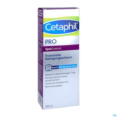 Sie sehen eine Packung Cetaphil Pro SpotControl Reinigungsschaum, 235 Milliliter, Produktbild: 03 Cetaphil Pro SpotControl Reinigungsschaum, 235 Milliliter, A-Nr.: 4841541 - 03