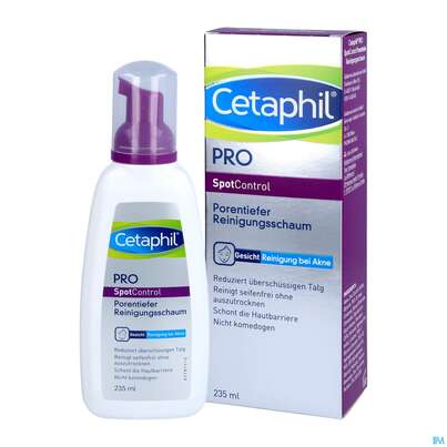 Sie sehen eine Packung Cetaphil Pro SpotControl Reinigungsschaum, 235 Milliliter, Produktbild: 04 Cetaphil Pro SpotControl Reinigungsschaum, 235 Milliliter, A-Nr.: 4841541 - 04