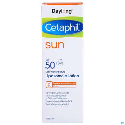 Sie sehen eine Packung Cetaphil Sun Daylong Liposomale Lotion SPF 50+ , 200 Milliliter, Produktbild: 01 Cetaphil Sun Daylong Liposomale Lotion SPF 50+ , 200 Milliliter, A-Nr.: 5129661 - 01