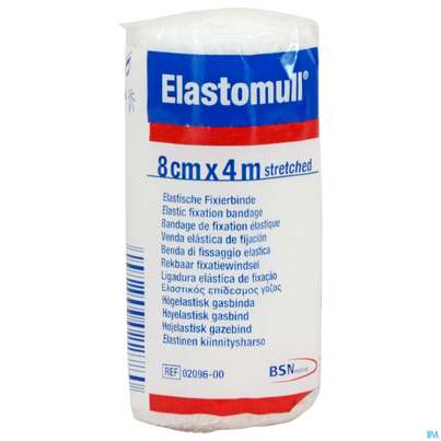 Sie sehen eine Packung Elastische Binden Elastomull Einzeln Verpackt 4mx 8cm 1st, Produktbild: 01 Elastische Binden Elastomull Einzeln Verpackt 4mx 8cm 1st, A-Nr.: 0188966 - 01
