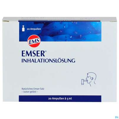 Sie sehen eine Packung EMSER INHAL LSG ISOT AMP SAC, 20 Stück, Produktbild: 01 EMSER INHAL LSG ISOT AMP SAC, 20 Stück, A-Nr.: 3072483 - 01