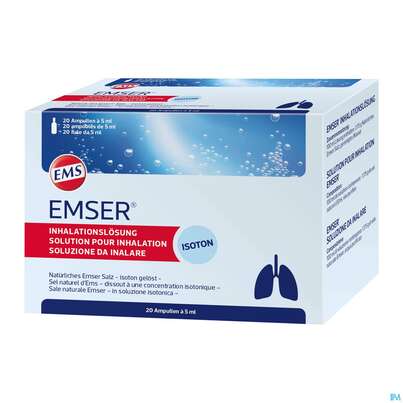 Sie sehen eine Packung EMSER INHAL LSG ISOT AMP SAC, 20 Stück, Produktbild: 02 EMSER INHAL LSG ISOT AMP SAC, 20 Stück, A-Nr.: 3072483 - 02