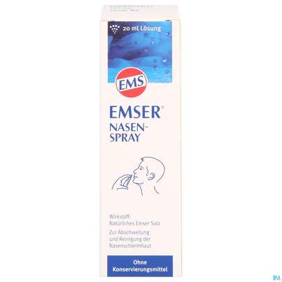 Sie sehen eine Packung EMSER NA-SPRAY, 20 Milliliter, Produktbild: 01 EMSER NA-SPRAY, 20 Milliliter, A-Nr.: 3961208 - 01