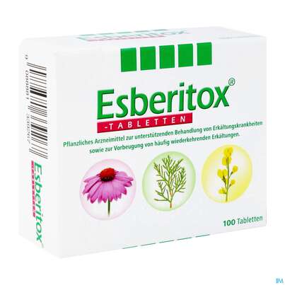 Sie sehen eine Packung ESBERITOX TBL, 100 Stück, Produktbild: 04 ESBERITOX TBL, 100 Stück, A-Nr.: 1339261 - 04