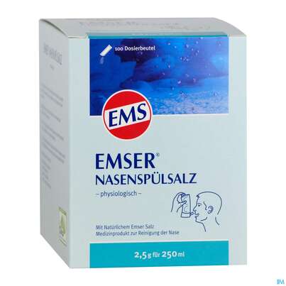 Sie sehen eine Packung EMSER NA-SPUELSALZ 2,5G BTL, 100 Stück, Produktbild: 03 EMSER NA-SPUELSALZ 2,5G BTL, 100 Stück, A-Nr.: 3708159 - 03