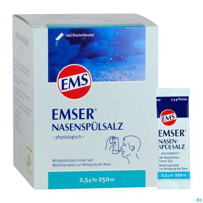 Sie sehen eine Packung EMSER NA-SPUELSALZ 2,5G BTL, 100 Stück, Produktbild: 04 EMSER NA-SPUELSALZ 2,5G BTL, 100 Stück, A-Nr.: 3708159 - 04